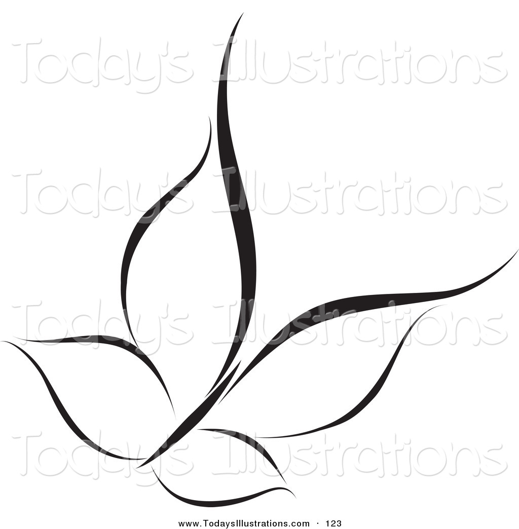 Clipart of a Black and White Calm Butterfly Logo by elena - #123