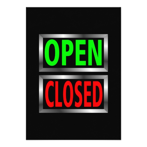 Open Closed Signs Vector Clipart Personalized Announcements | Zazzle