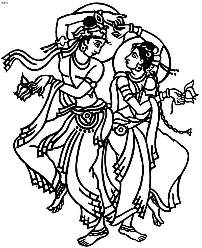 Gujarati Folk Dance Garba Coloring Page | Coloring Pages of Epicness…