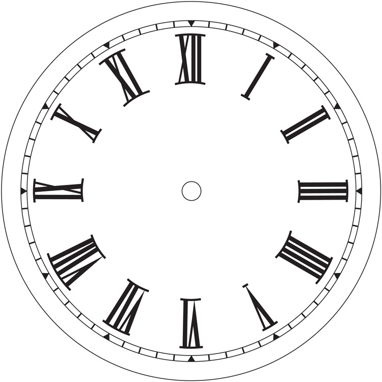 Printable Roman Numeral Clock Face Template Printable Word Searches