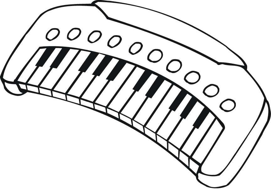 printable outline of a musical keyboard for kids - Coloring Point