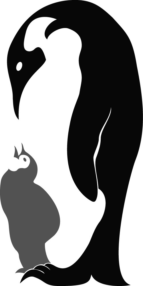 Mom and Baby Penguin Vinyl Wall Decal! | Dana Decals