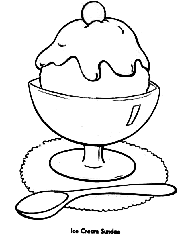 shapes coloring pages printable ice cream sundae easy - ClipArt ...