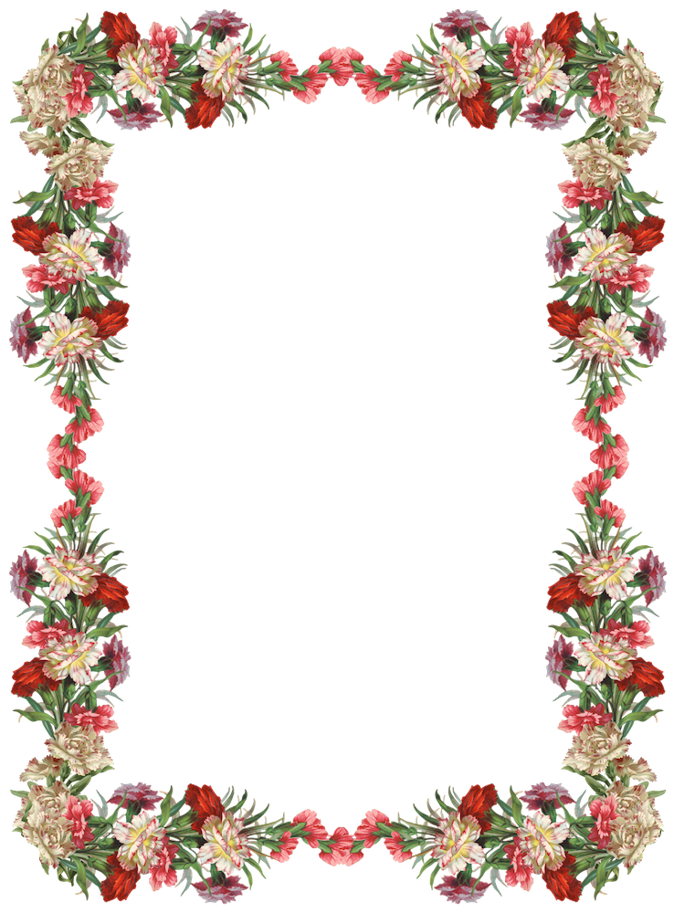 Free digital vintage flower frame and border - Blumenrahmen png ...