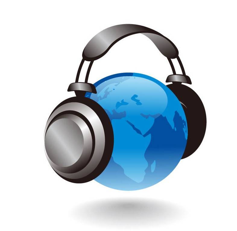 3D Earth Globe With Headphones Vector Graphic | Free Vector ...