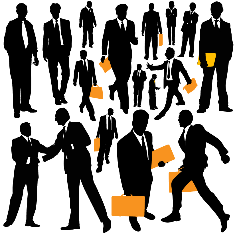 Business people silhouette vector Free Vector / 4Vector