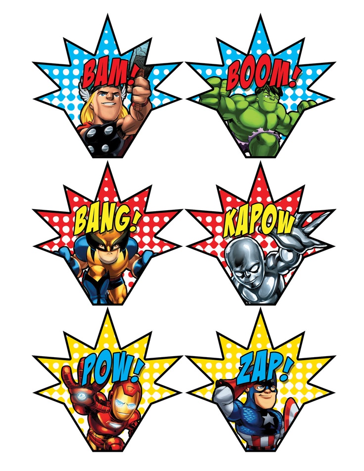 Super Squad Cupcake Toppers/Wrappers (Printables)