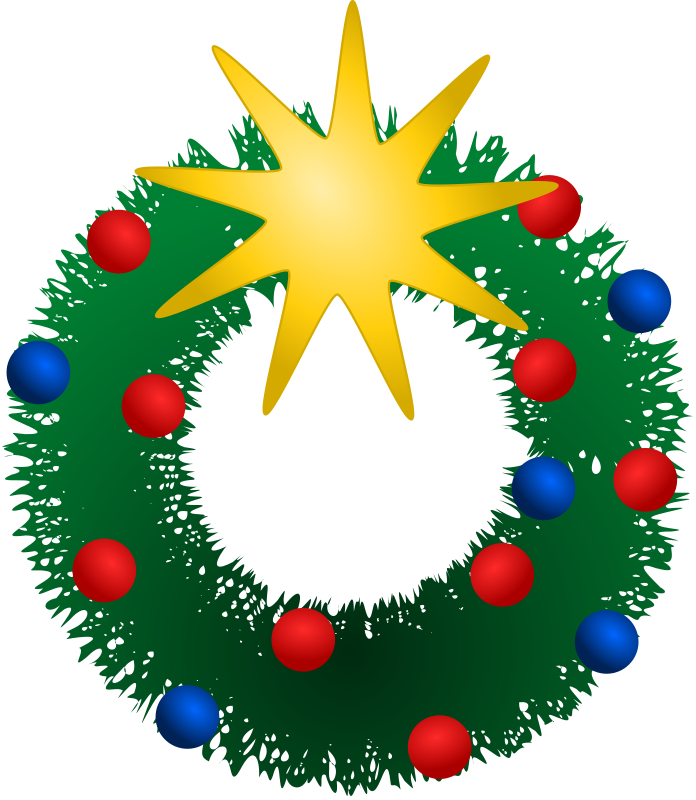 Free Festive Christmas Wreath Clip Art