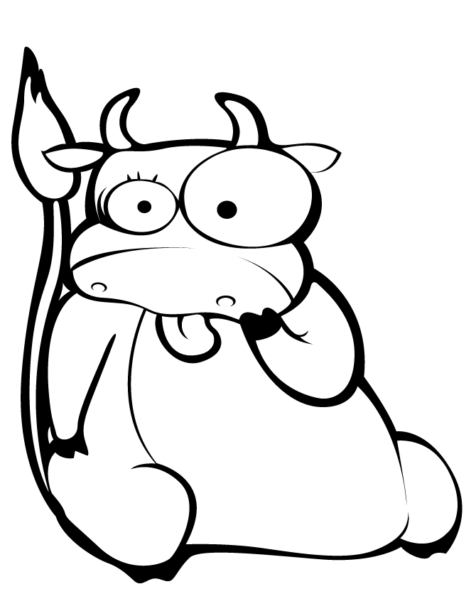 Cute Cartoon Cow Coloring Page | Free Printable Coloring Pages ...
