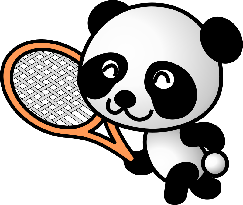 Tennis panda Free Vector / 4Vector
