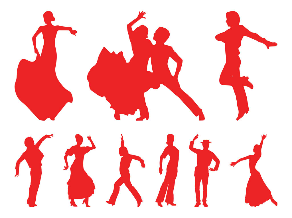 Flamenco Dancers Silhouettes