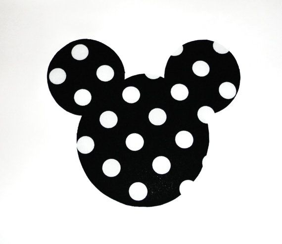 Iron On Applique BLACK And White Polka Dots MINNIE Mickey MOUSE