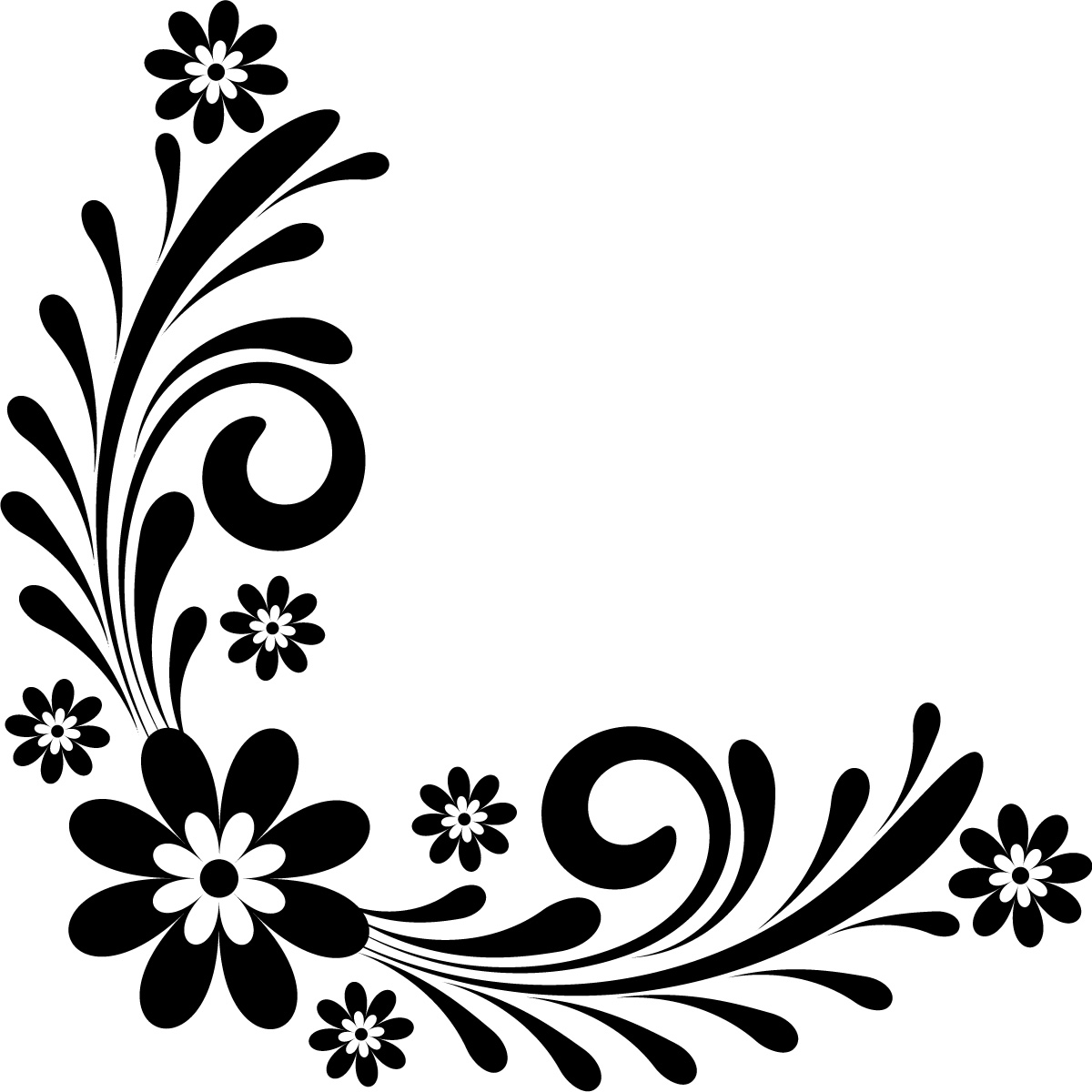 Page Border Designs Flowers Black And White - Cliparts.co