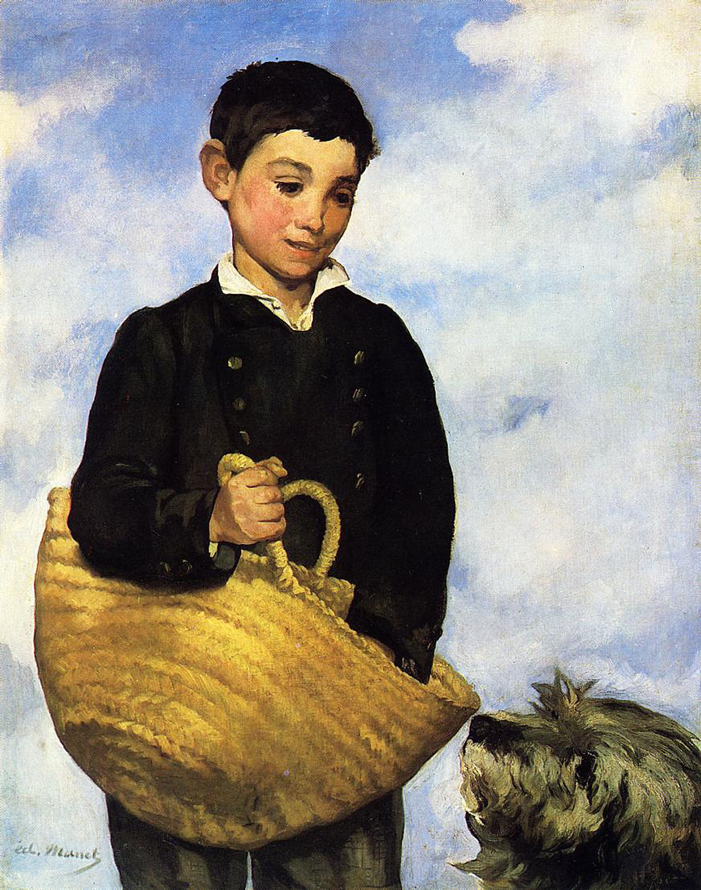 A boy with a dog - Edouard Manet - WikiArt.org