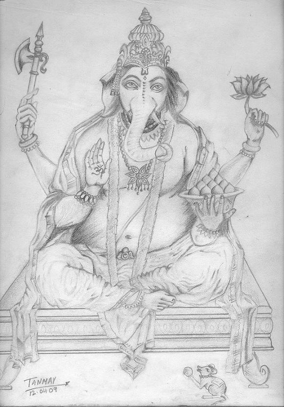 Tanmay Singh-Lord Ganesha. Drawings (Drawing, Paper, Pencil)