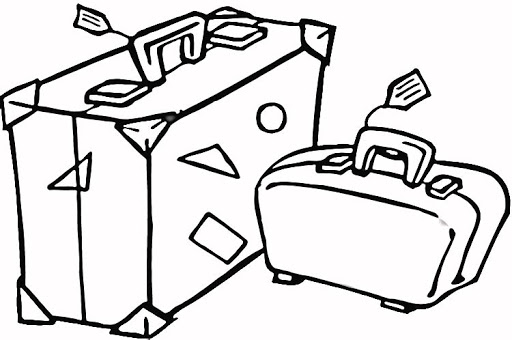Free coloring pages of suitcase of the college