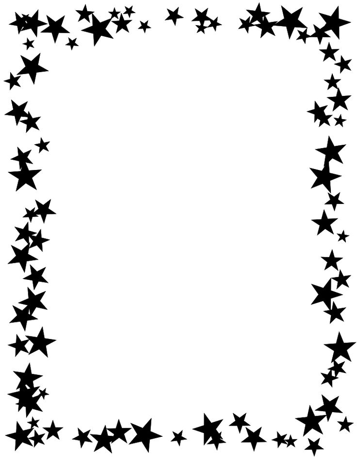 Free Printable Star Border | Black and White, high contrast stars ...