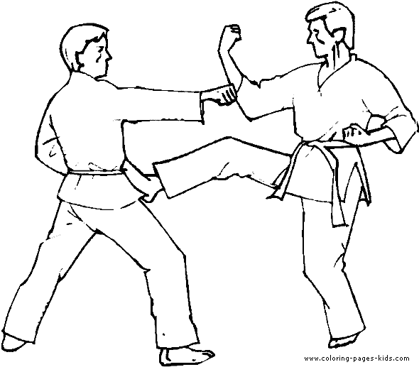 Boxing, Judo, Karate color page - Coloring pages for kids!