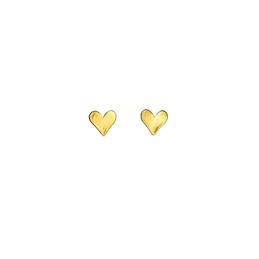 small heart stud earrings, gold dipped - Dogeared