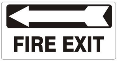 Arrow Left - FIRE EXIT Sign