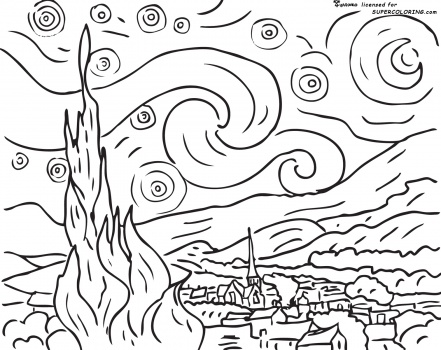 Famous Art Coloring Pages | Superhero Coloring Page