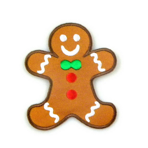 Cookie Boy Ginger Bread Iron On Patch 6.5 x 8.5