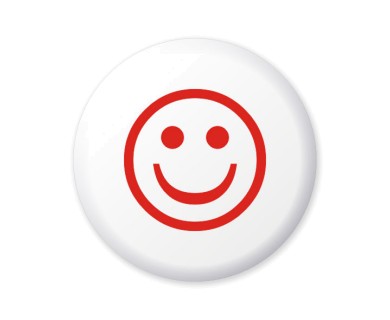 Red Smiley Face Button Badges | Simoney Badges