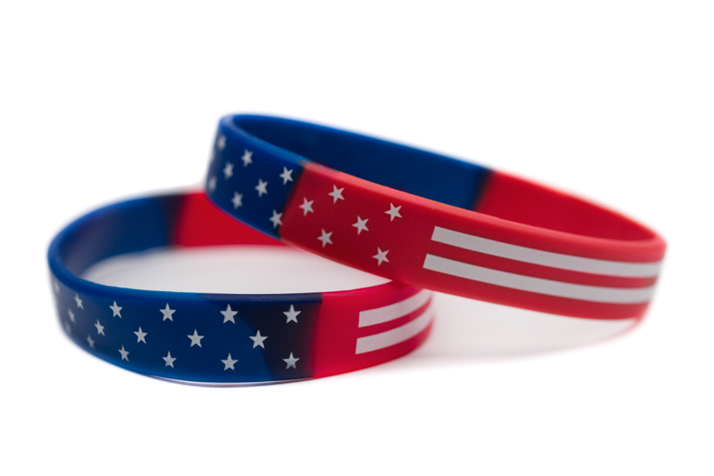 Patriotic Flag Bracelet - Youth sized RWB rubber wristband