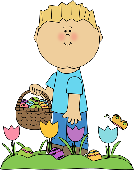 Boy Looking for Easter Eggs Clip Art - Boy Looking for Easter Eggs ...