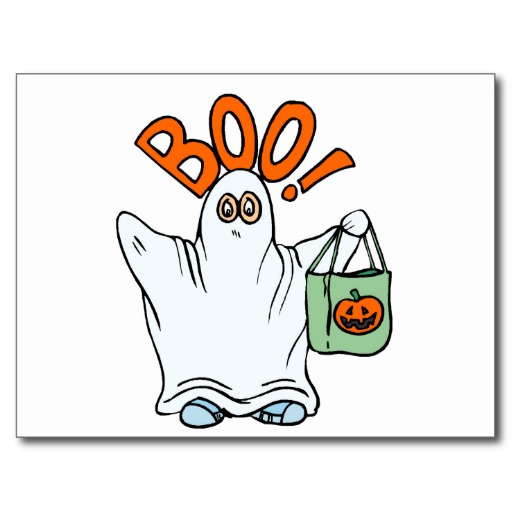 Boo Ghost Halloween Postcards & Postcard Template Designs