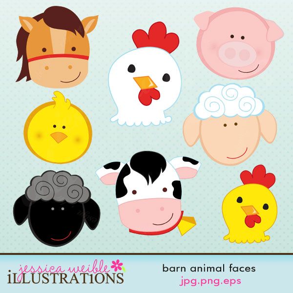 more farm clipart - Barn Animal Faces | Clip art | Pinterest