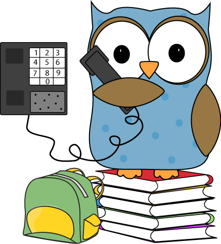 Owl Classroom Phone Monitor Clip Art - Owl Classroom Phone Monitor ...