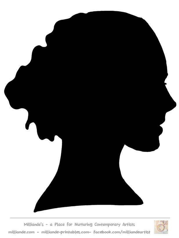 Face Silhouette Woman Stencil,Face Silhouette Collection of ...