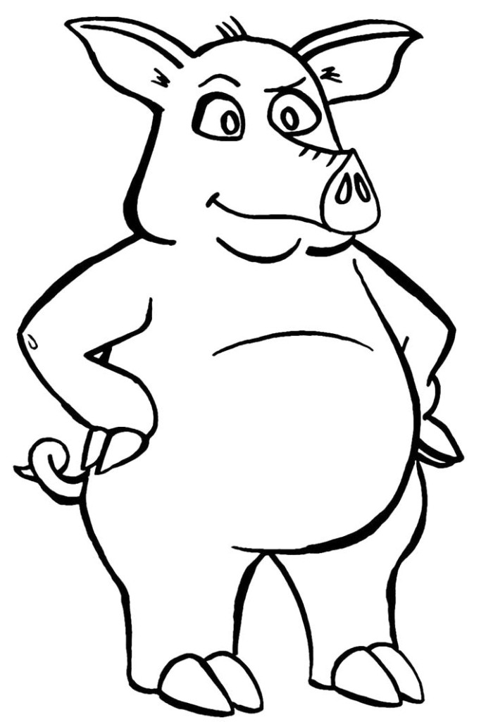 Angry Pig Cartoon Coloring Pages - Pig Cartoon Coloring Pages ...