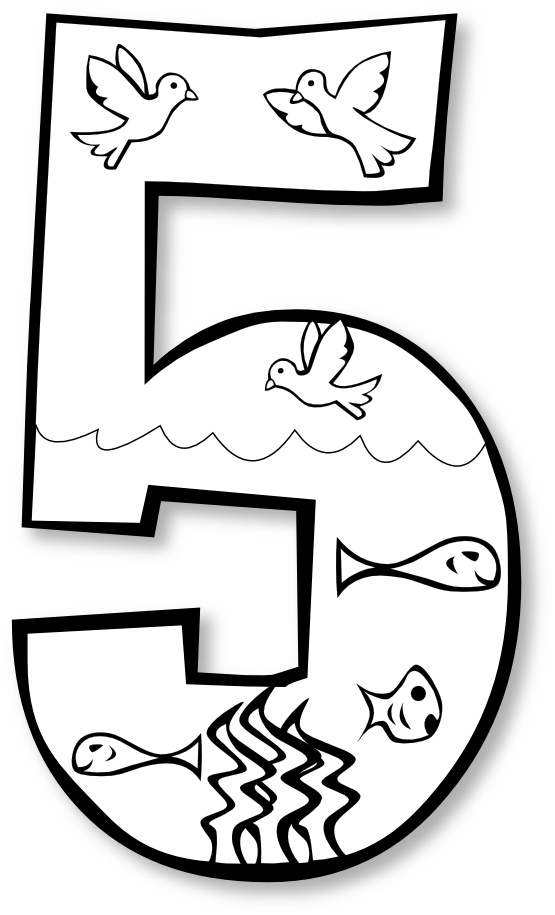 Clip Art: creation day number ge black white ... - ClipArt Best ...