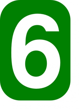 Green Rounded Rectangle With Number 6 clip art - Download free ...