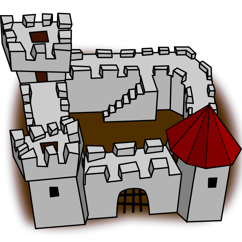 Clipart - Ugly non-perspective cartoony fort fortress, stronghold ...
