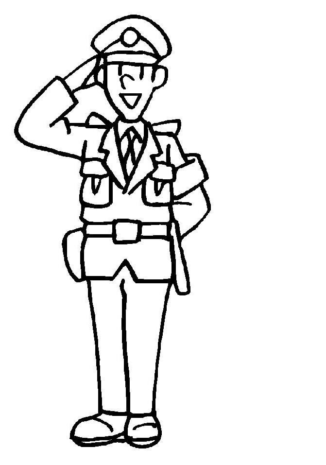 Kindly Policeman Coloring For Kids - Police Coloring Pages : Girls ...