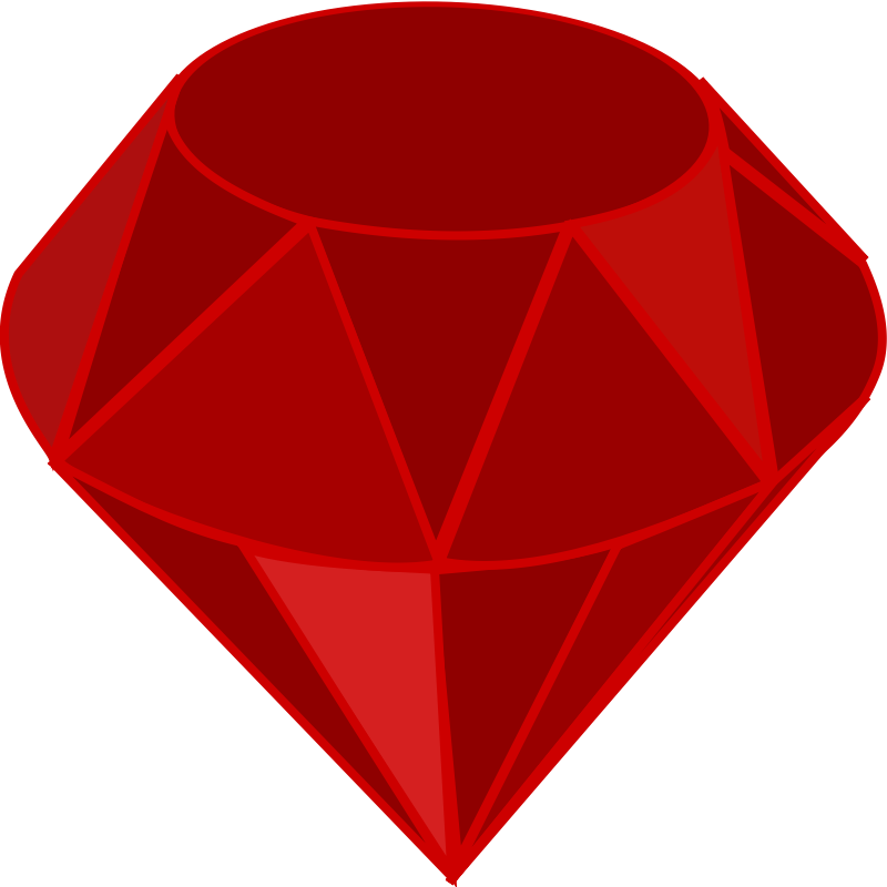 Clipart - Red ruby, no transparency, no shading, square area