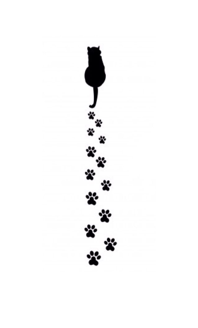Silhouette of Cat's Back & Paw Prints | Clip Art - Two Boys & A Tee |…