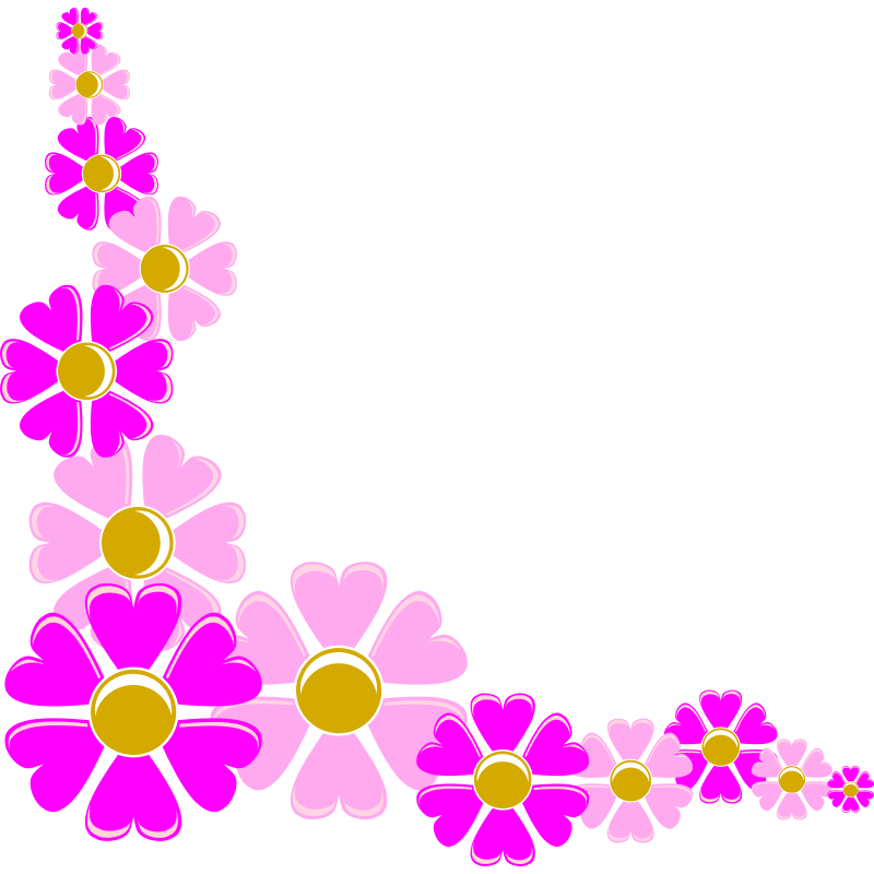 Clipart - pink flower corner