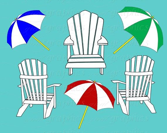 Beach Clip Art Digital Clipart Beach Chair Beach Party Printable Digi…