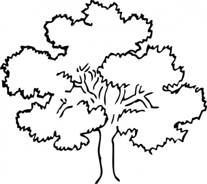 Black And White Tree Clip Art 1
