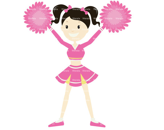 cheerleader clipart cheerleader clip art cute by Werata on Etsy