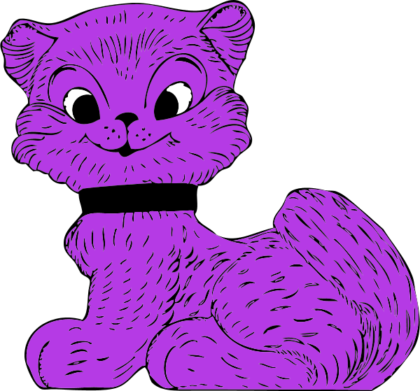 Furry Cat Smiling Cartoon - vector Clip Art