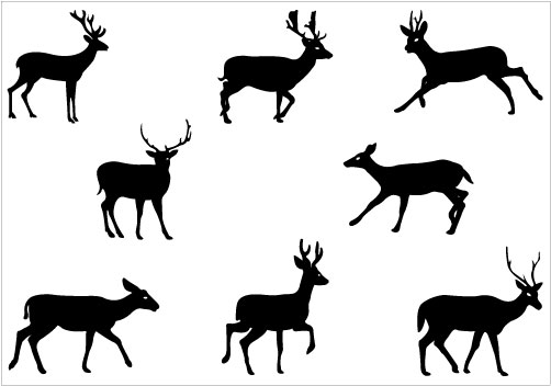 Deer silhouette vector packSilhouette Clip Art