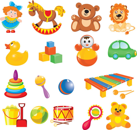 Cartoon Baby Toys Clip Art Digital Clip Art By Brunostore