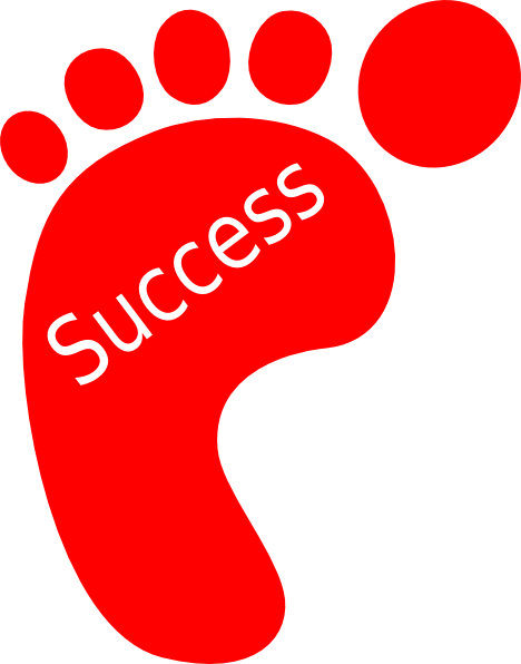 Red Footprint Success clip art - vector clip art online, royalty ...