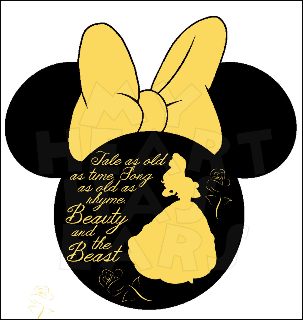 Belle Beauty and the Beast Tale as old as time Minnie head INSTANT ...
