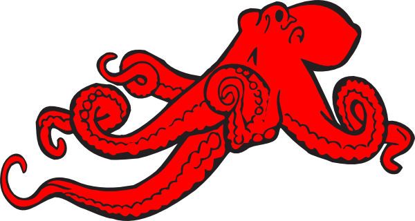 Red Octopus clip art - vector clip art online, royalty free ...